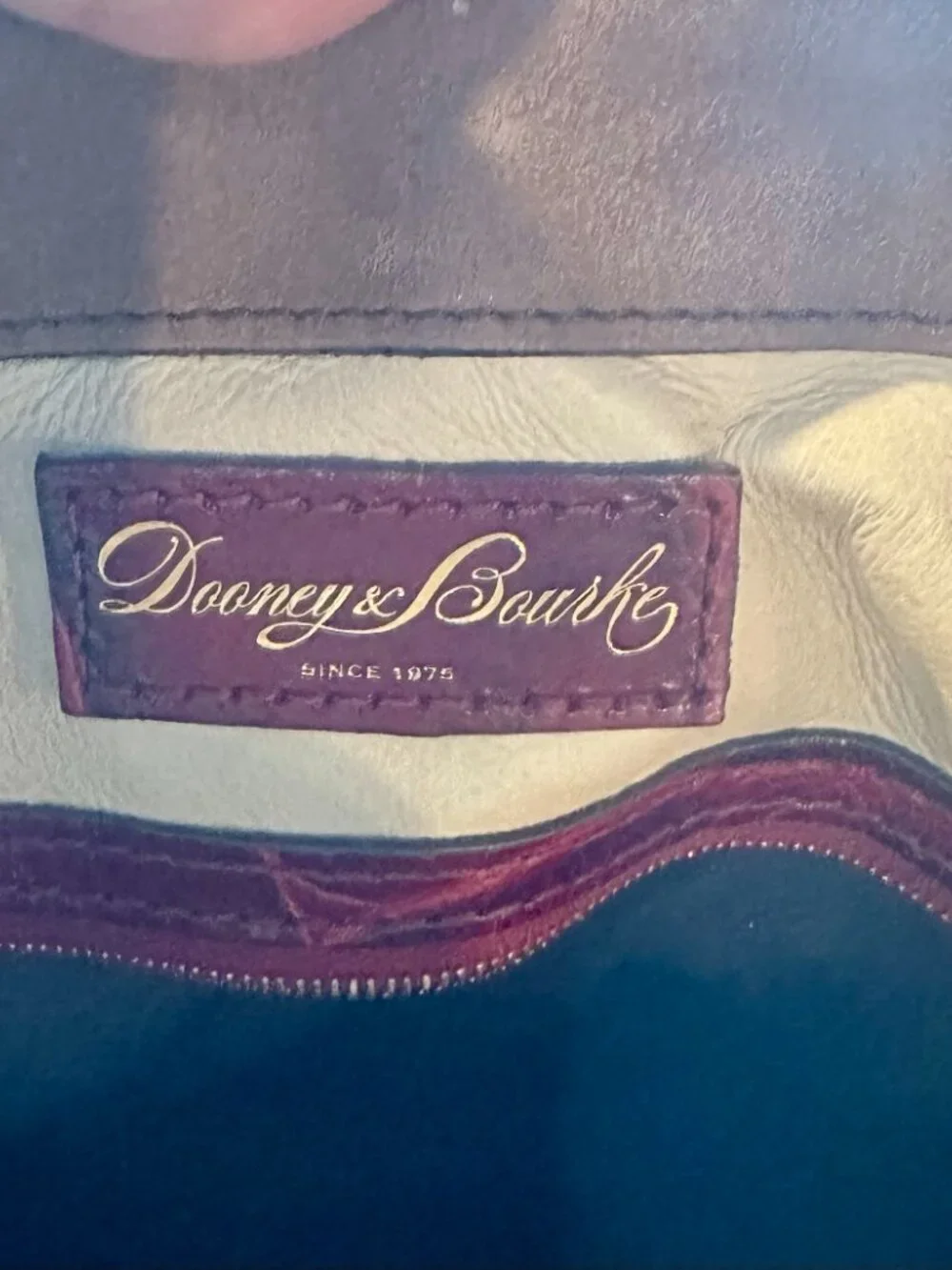Dooney & Bourke Denison Croco Embossed Leather Zip Zip Satchel Bordeaux / Burgun